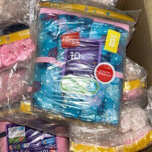Hanes Girls’ Tagless Briefs – LOT 84 - 180 pcs – 18 packs (10 ea) – Sz 8 - NEW